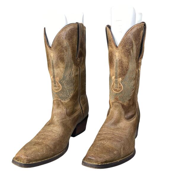 Durango Men’s Gambler Flying Guitar Brown Leather Cowboy Boot Size US 9 - Picture 6 of 10